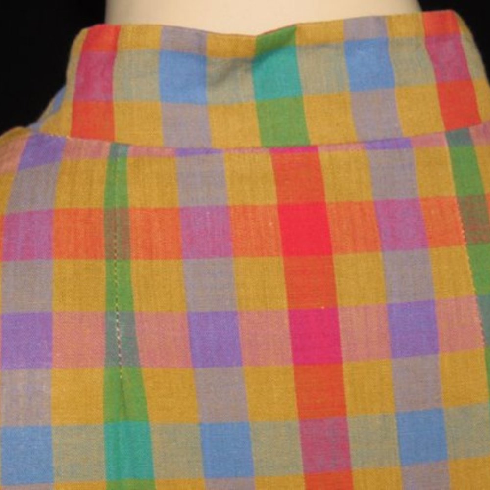 Vintage 50s Checkered Plaid School Girl Dress S - Picture 7 of 10